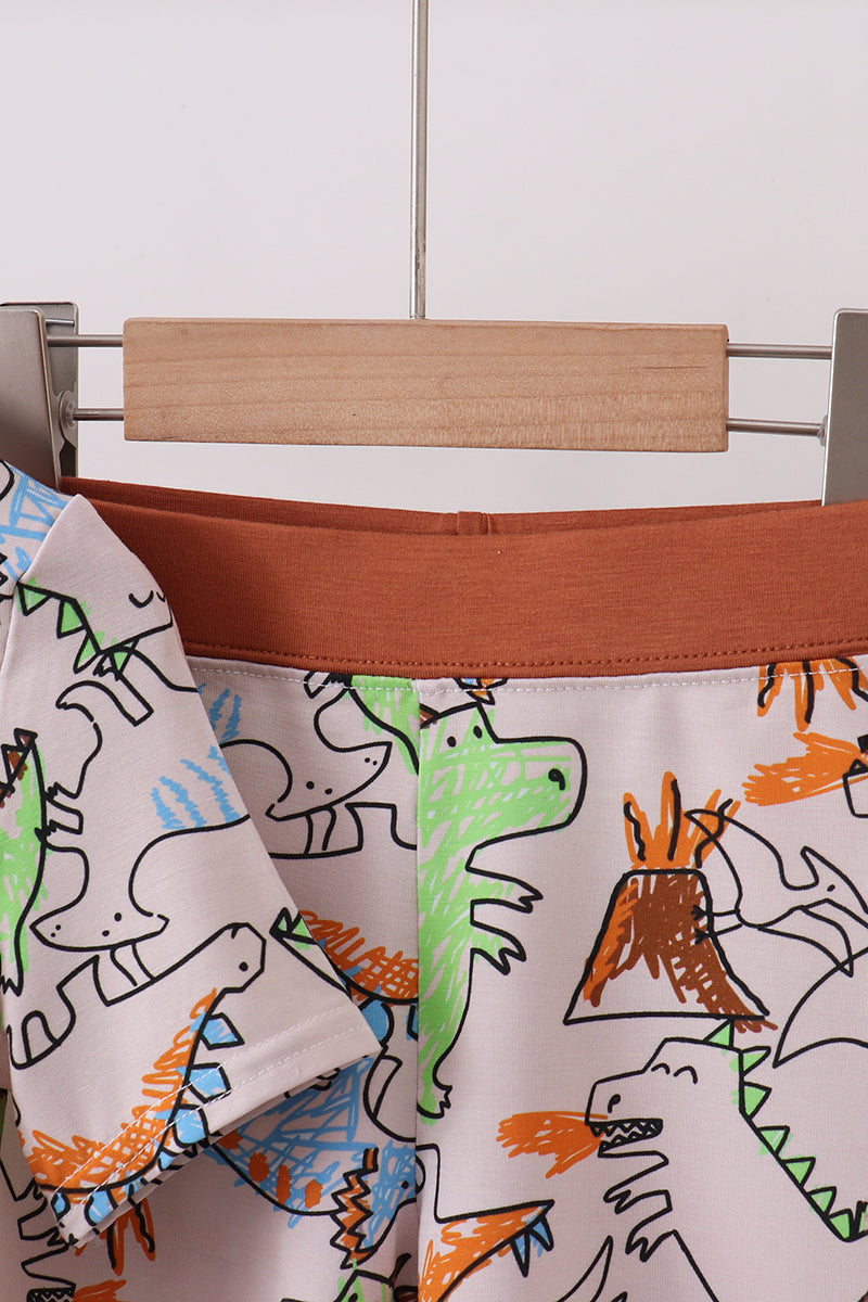 Dinosaur bamboo pajama set - Cloudling Kids Clothing