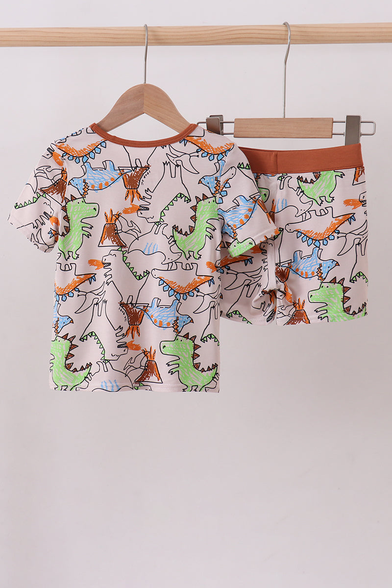 Dinosaur bamboo pajama set - Cloudling Kids Clothing