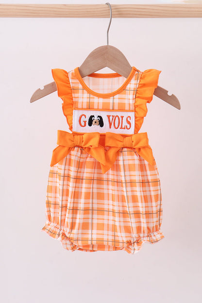 Tennessee Go vols smocked ruffle bubble - Cloudling Kids Clothing