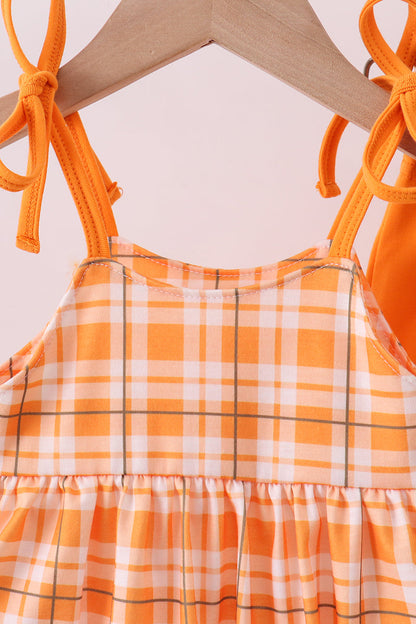 Tennessee Go vols applique plaid bloomer set - Cloudling Kids Clothing
