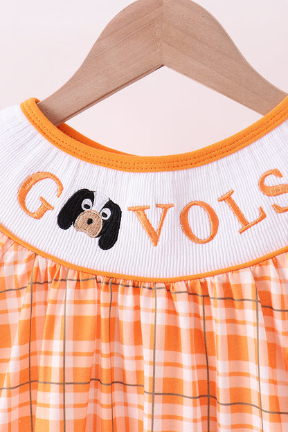 Tennessee Go vols smocked plaid dress - Cloudling Kids Clothing