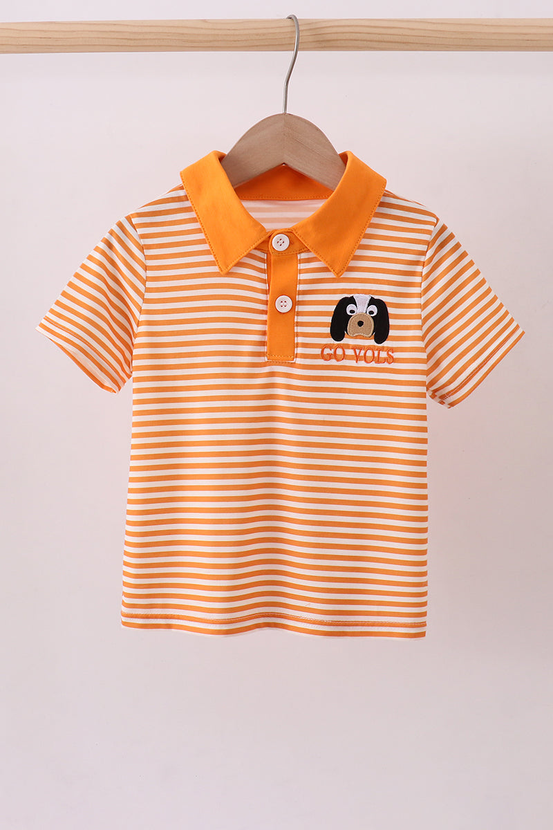 Tennessee Go vols embroidery stripe top - Cloudling Kids Clothing