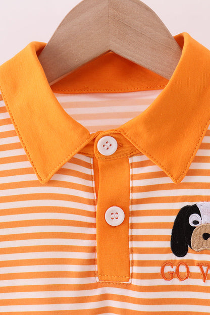 Tennessee Go vols embroidery stripe top - Cloudling Kids Clothing