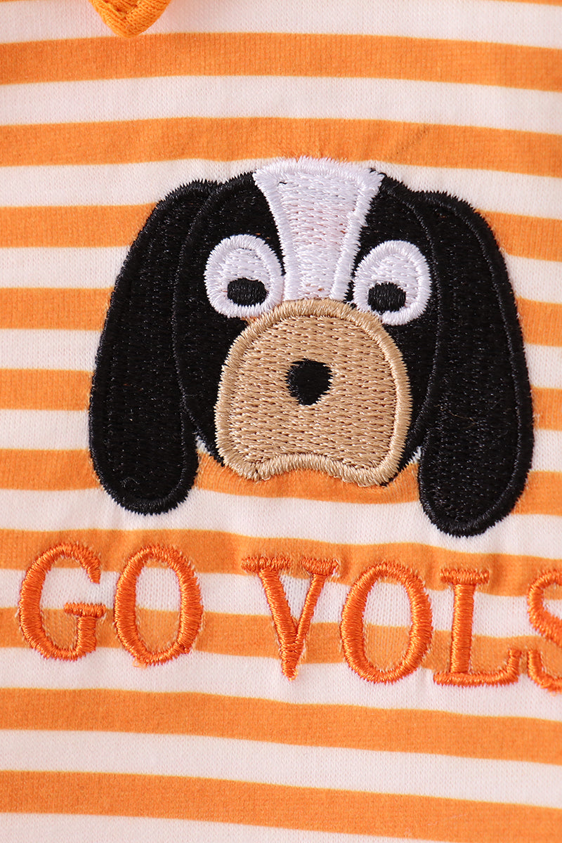 Tennessee Go vols embroidery stripe top - Cloudling Kids Clothing
