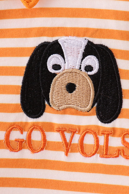 Tennessee Go vols embroidery stripe top - Cloudling Kids Clothing
