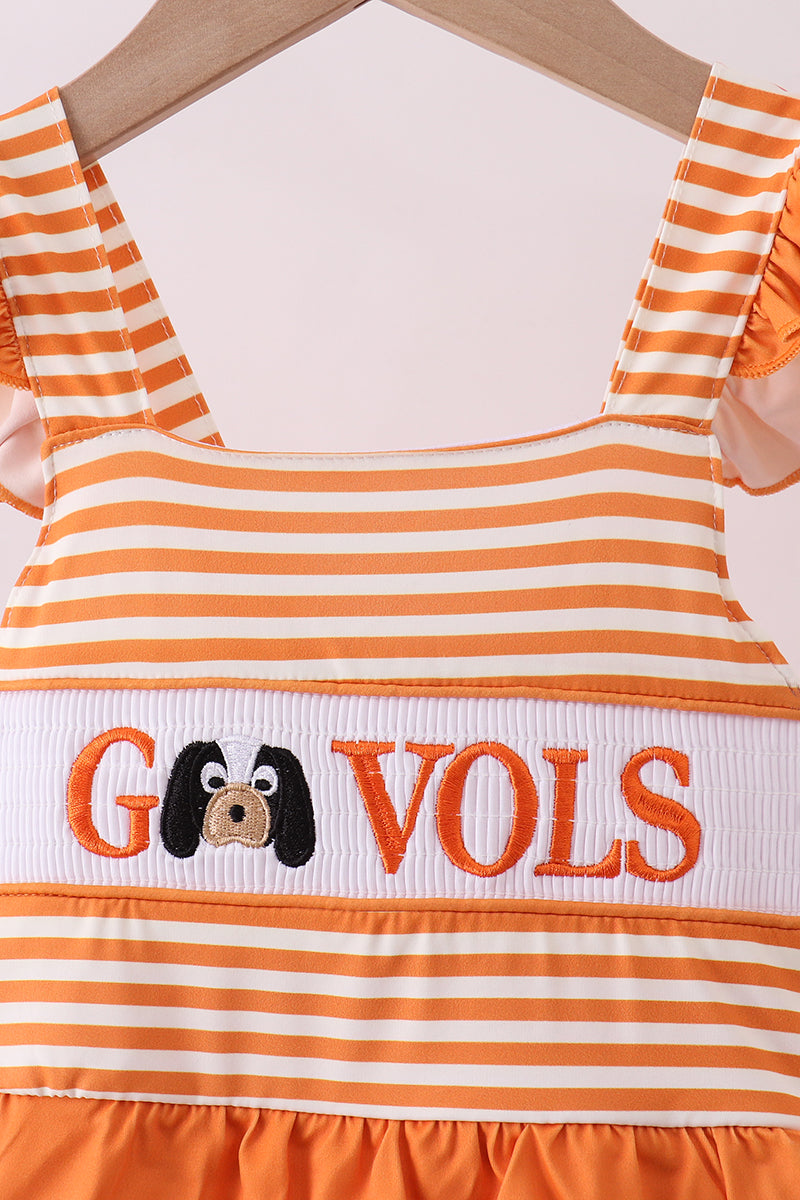 Tennessee Go vols smocked stripe swimsuit - Cloudling Kids Clothing