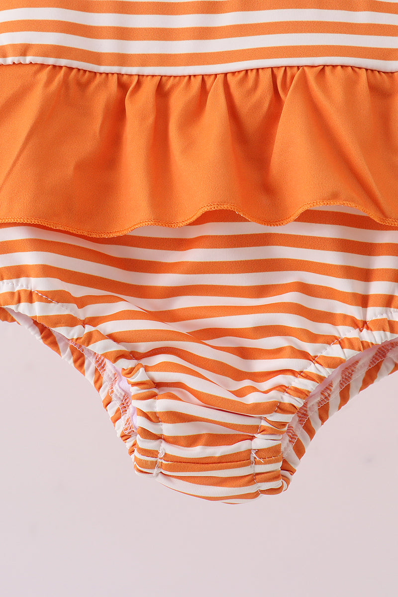 Tennessee Go vols smocked stripe swimsuit - Cloudling Kids Clothing