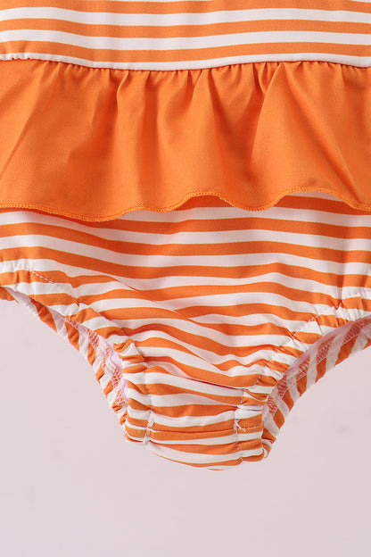 Tennessee Go vols smocked stripe swimsuit - Cloudling Kids Clothing