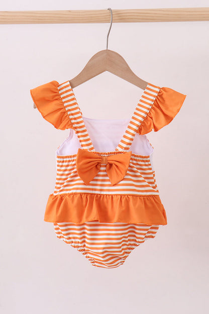 Tennessee Go vols smocked stripe swimsuit - Cloudling Kids Clothing