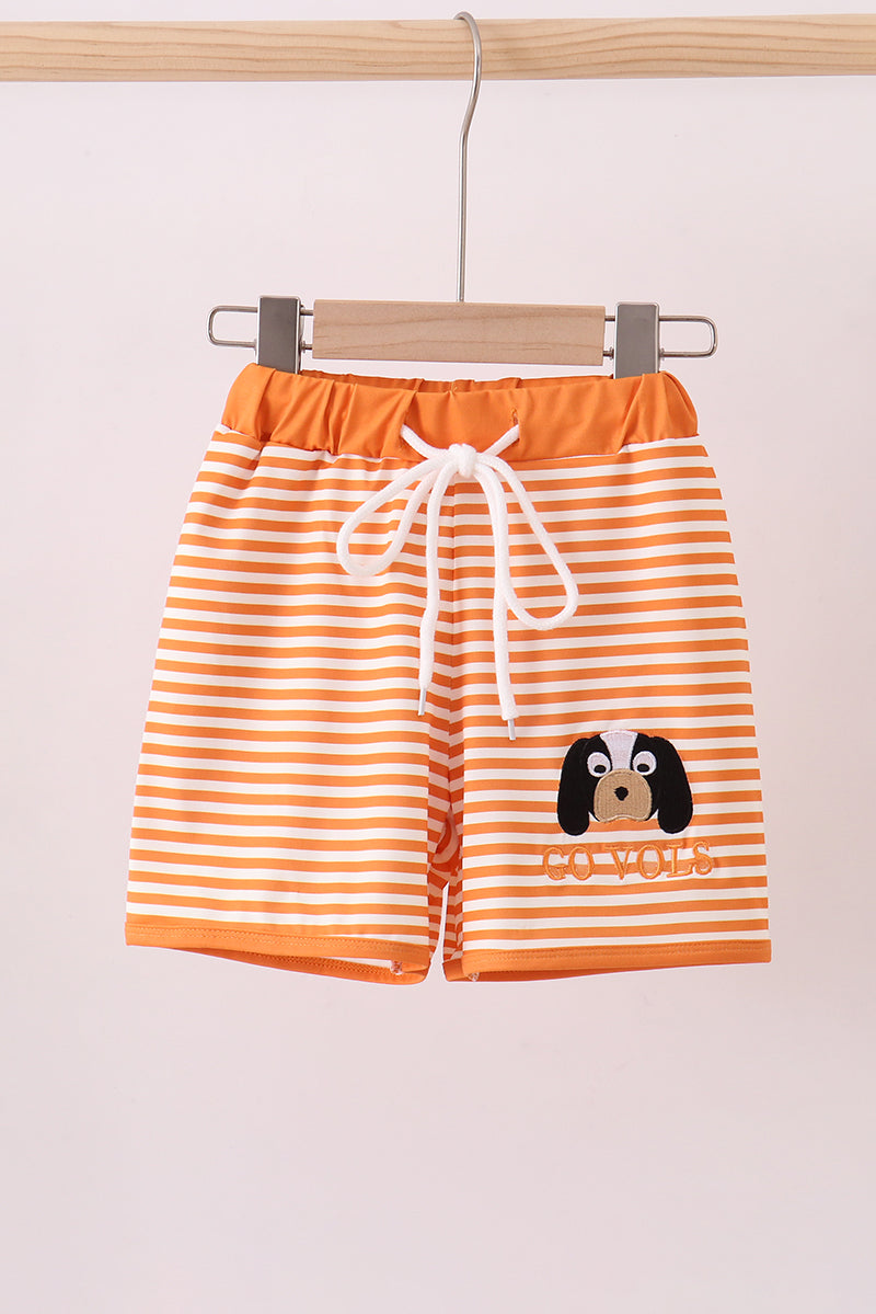 Tennessee Go vols embroidery stripe trunks - Cloudling Kids Clothing