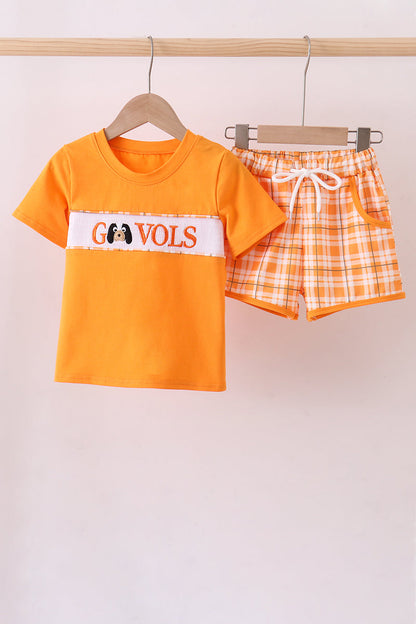 Tennessee Go vols smocked shorts set - Cloudling Kids Clothing