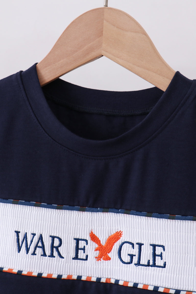 Auburn war eagle smocked short set - Cloudling Kids Clothing