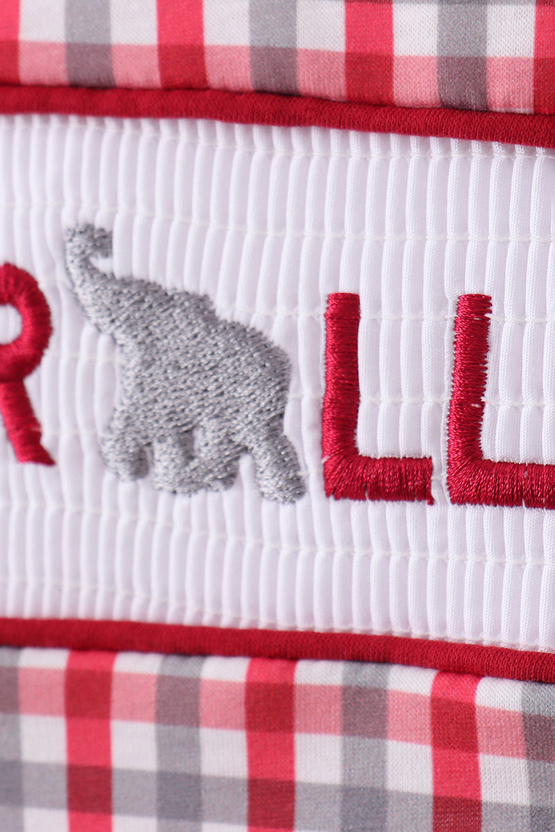 Alabama roll tide smocked ruffle plaid shorts set - Cloudling Kids Clothing