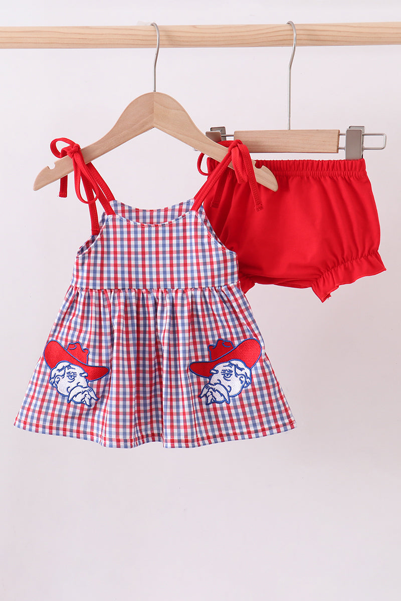 Ole Miss applique bloomer set - Cloudling Kids Clothing