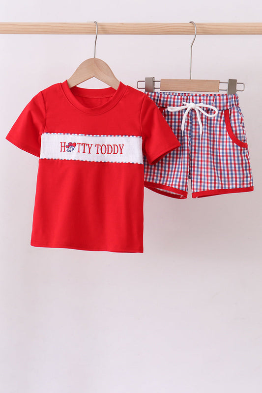 Ole Miss HOTTY TODDY smocked shorts  set - Cloudling Kids Clothing