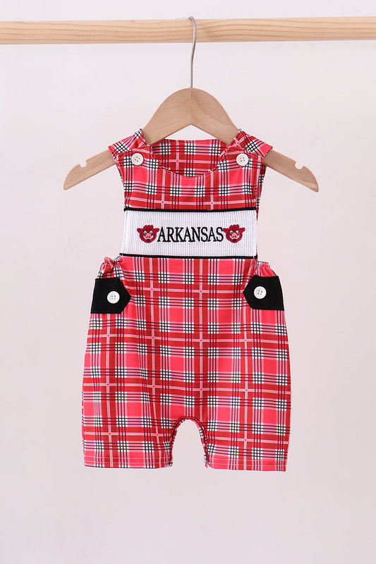 Arkansas smocked plaid jonjon - Cloudling Kids Clothing