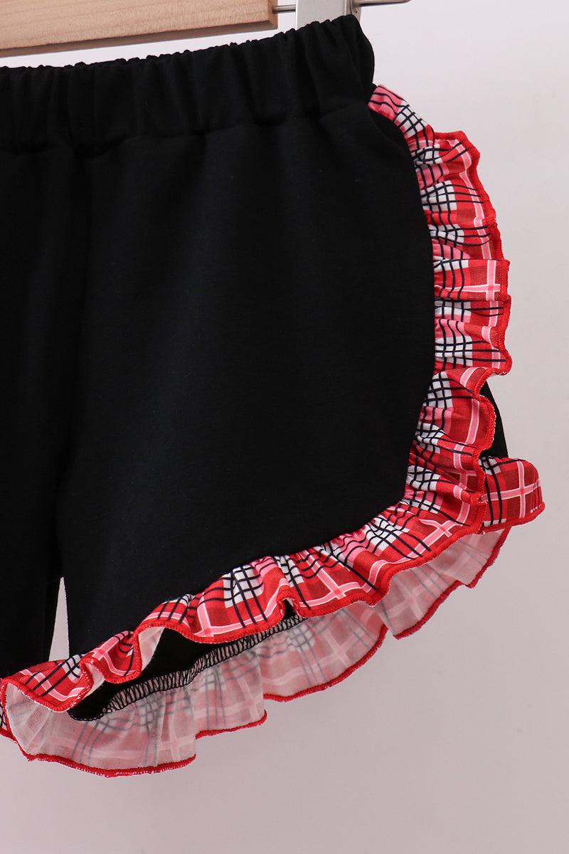 Arkansas smocked plaid ruffle shorts set - Cloudling Kids Clothing