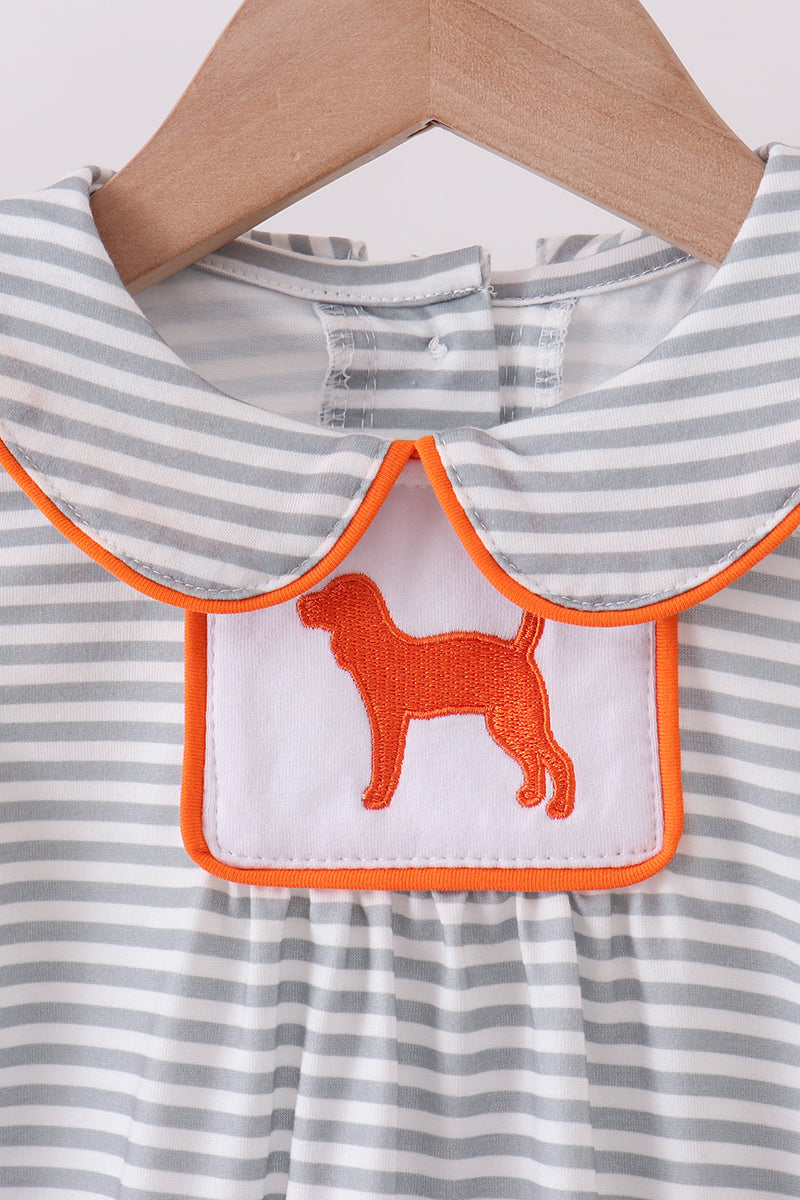 Orange Tennessee embroidery stripe bubble - Cloudling Kids Clothing