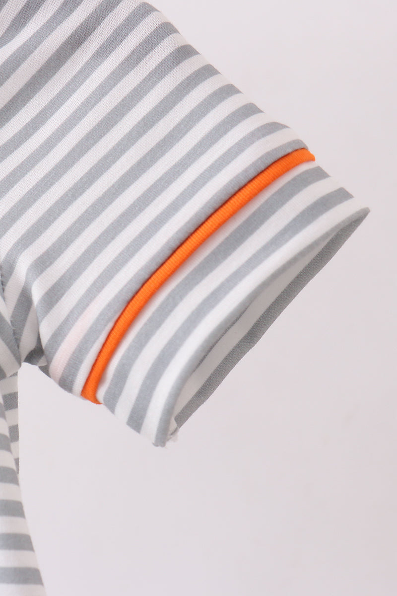 Orange Tennessee embroidery stripe bubble - Cloudling Kids Clothing