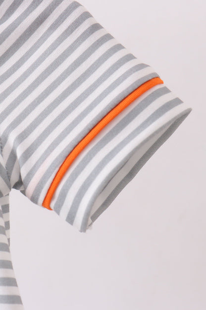 Orange Tennessee embroidery stripe bubble - Cloudling Kids Clothing