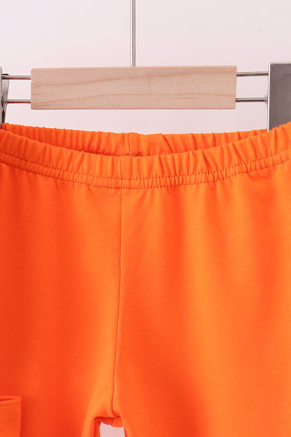 Orange Tennessee embroidery stripe ruffle pants set - Cloudling Kids Clothing