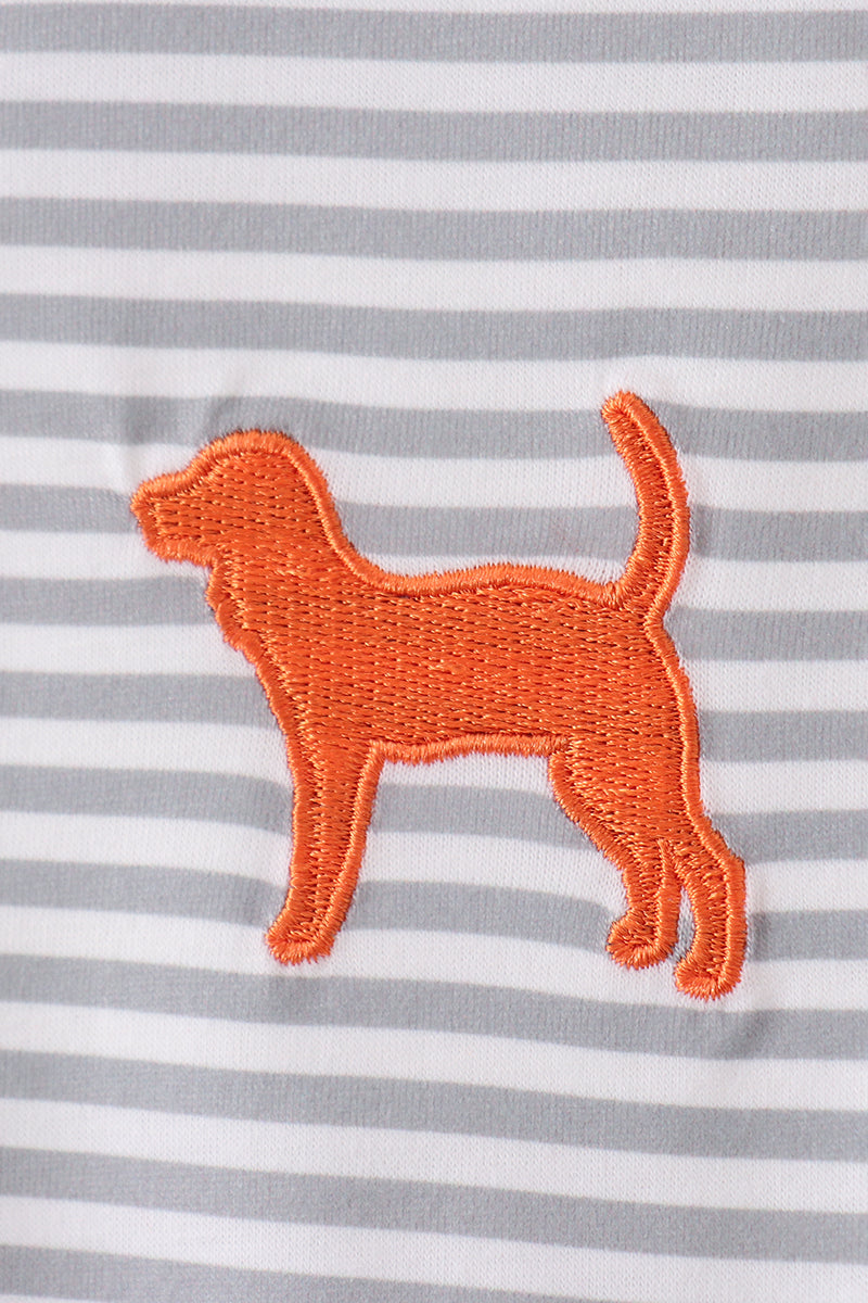 Orange Tennessee embroidery stripe button down shirt - Cloudling Kids Clothing