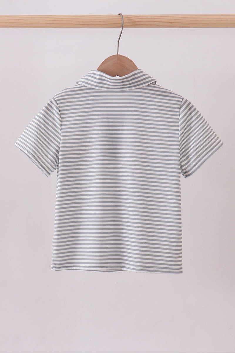 Orange Tennessee embroidery stripe button down shirt - Cloudling Kids Clothing