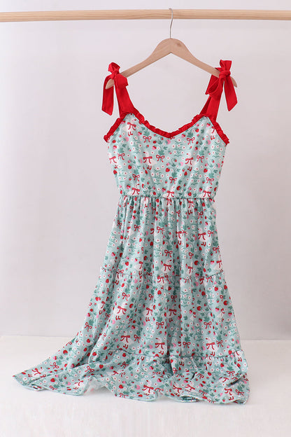 Starwberry goose print women dress - Cloudling Kids Clothing