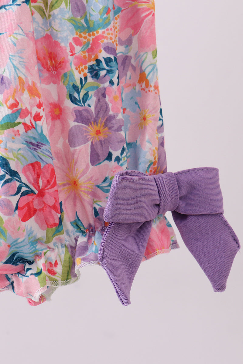 Purple MOMMY'S GIRL smocked ruffle bubble - Cloudling Kids Clothing