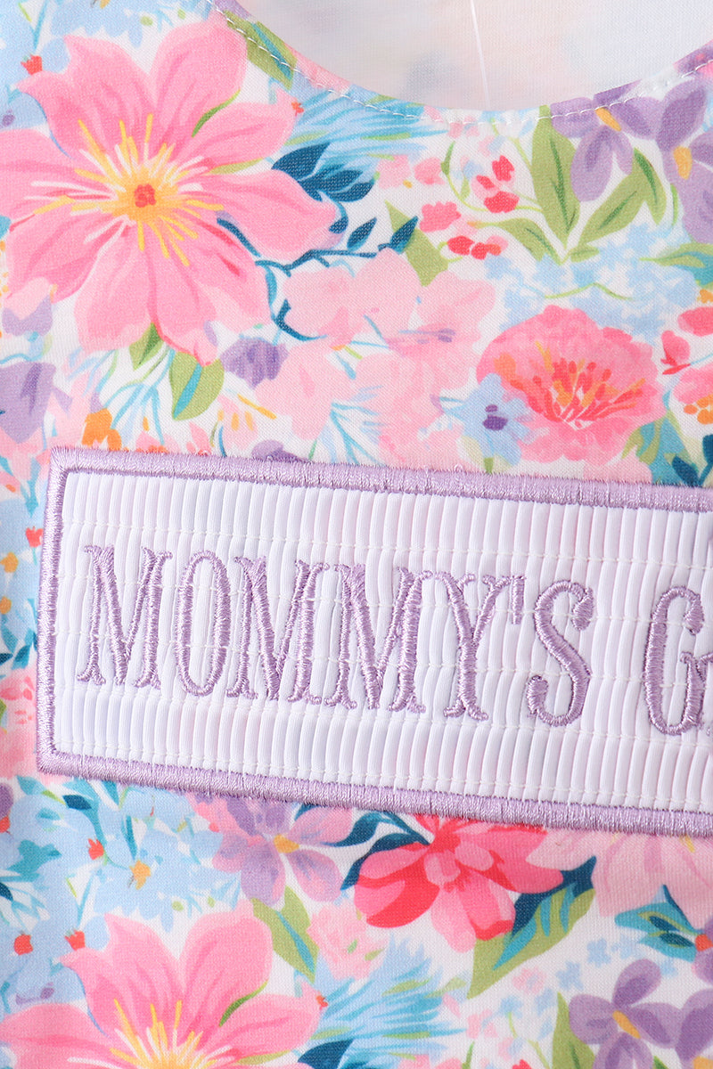 Purple MOMMY'S GIRL smocked bloomer set - Cloudling Kids Clothing