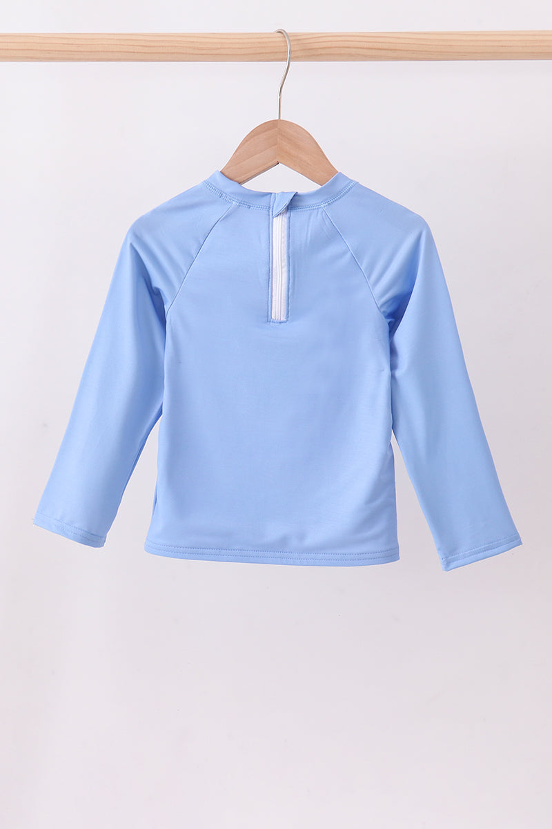 Blue long sleeve swim top - Cloudling Kids Clothing