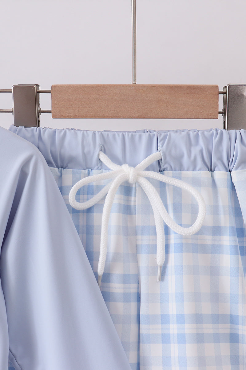 Blue whale applique 2pc swimsuit - Cloudling Kids Clothing