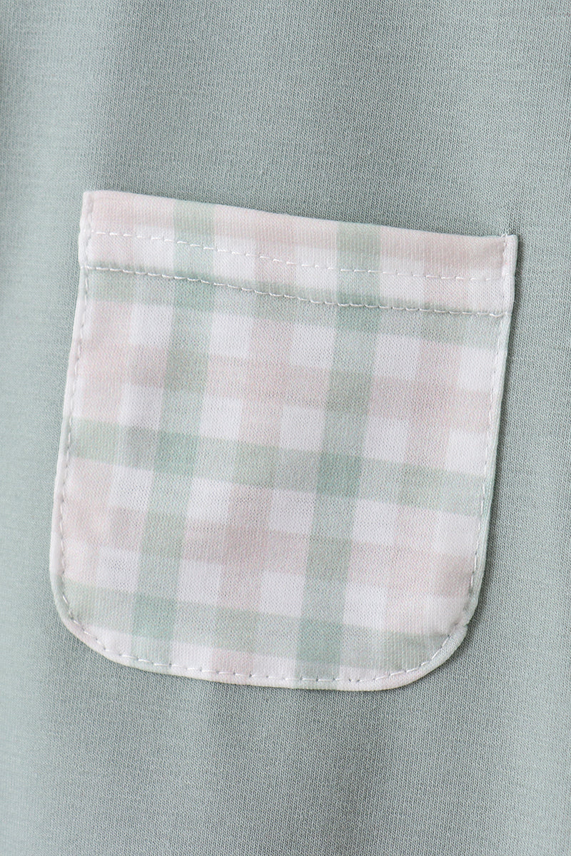 Sage plaid shorts set - Cloudling Kids Clothing