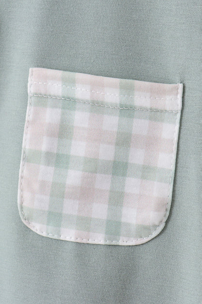 Sage plaid shorts set - Cloudling Kids Clothing