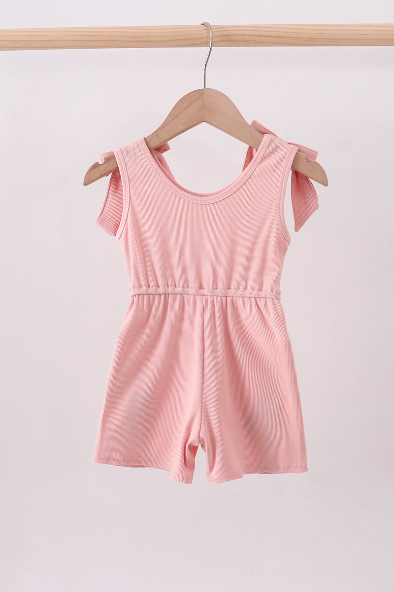 Pink character embroidery jumpsuit - Cloudling Kids Clothing