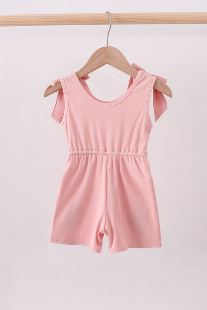 Pink character embroidery jumpsuit - Cloudling Kids Clothing