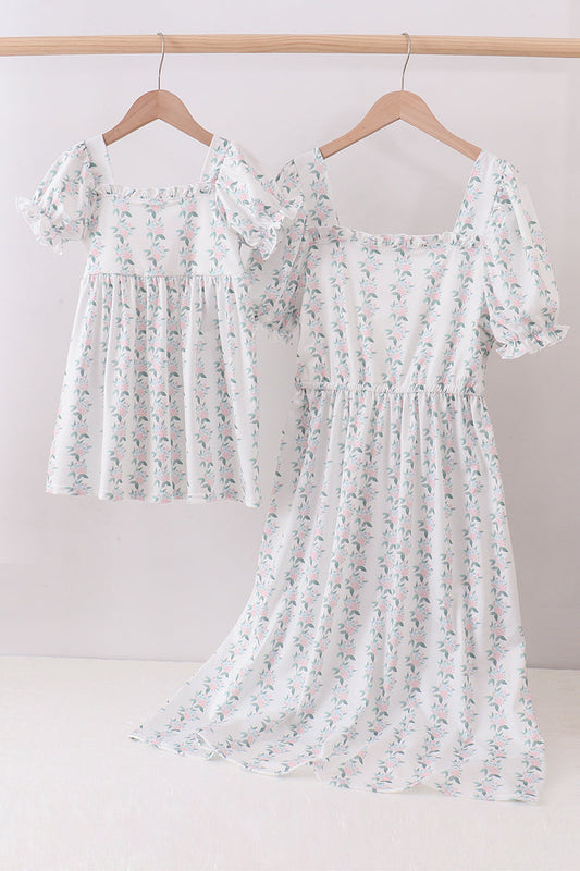 Floral print mom&me dress - Cloudling Kids Clothing