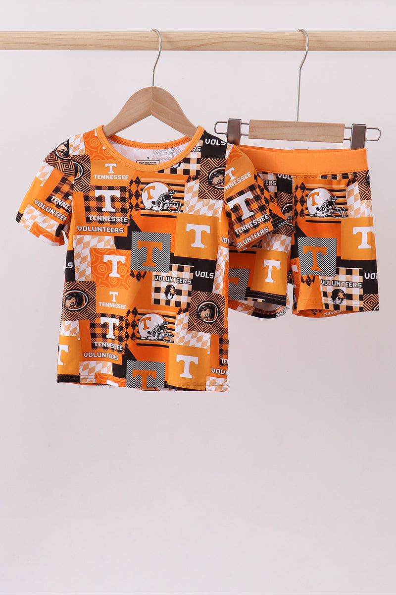 Orange Tennessee VOLS bamboo pajama set - Cloudling Kids Clothing