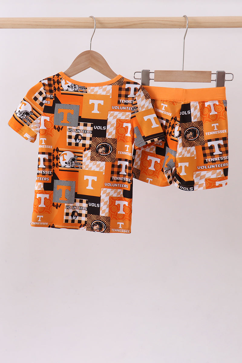 Orange Tennessee VOLS bamboo pajama set - Cloudling Kids Clothing