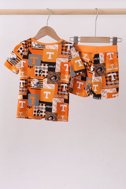 Orange Tennessee VOLS bamboo pajama set - Cloudling Kids Clothing