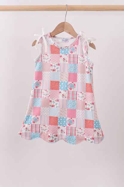Pink floral patchwork dress