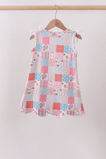 Pink floral patchwork dress