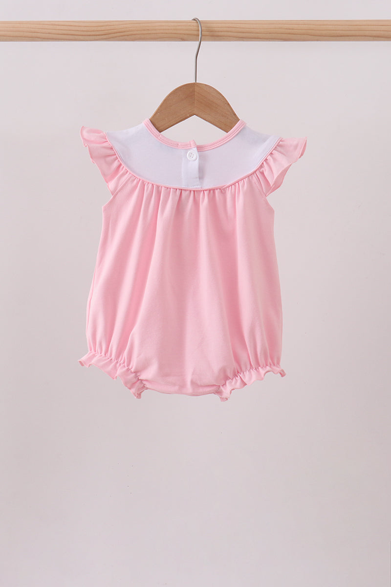 Pink carousel embroidery ruffle bubble