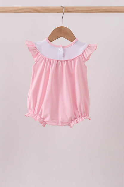 Pink carousel embroidery ruffle bubble