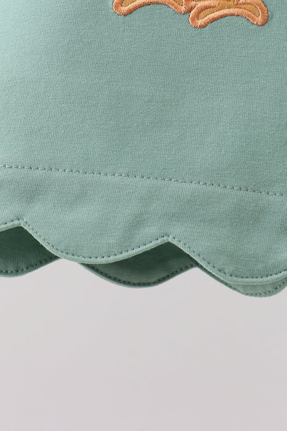 Sage Chicken Applique Bloomer Set