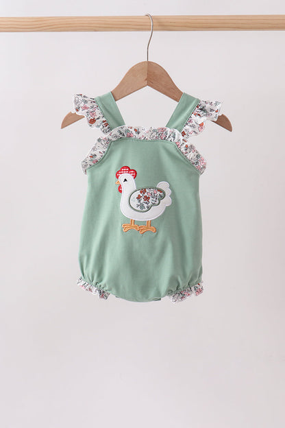 Sage Chicken Applique Bubble