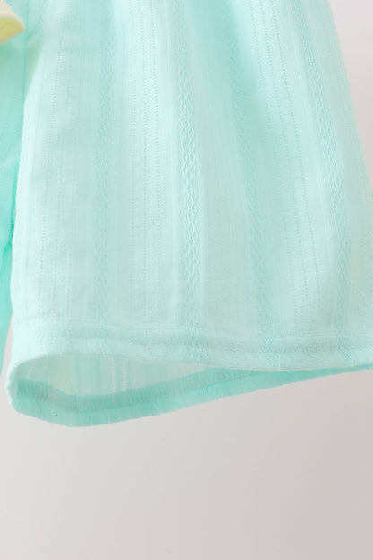 Green Marine Embroidered Jacquard Set