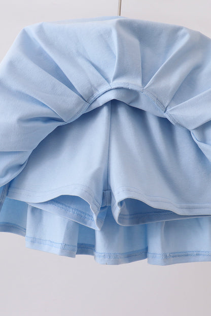 Blue Hydrangea Bow Skorts Set