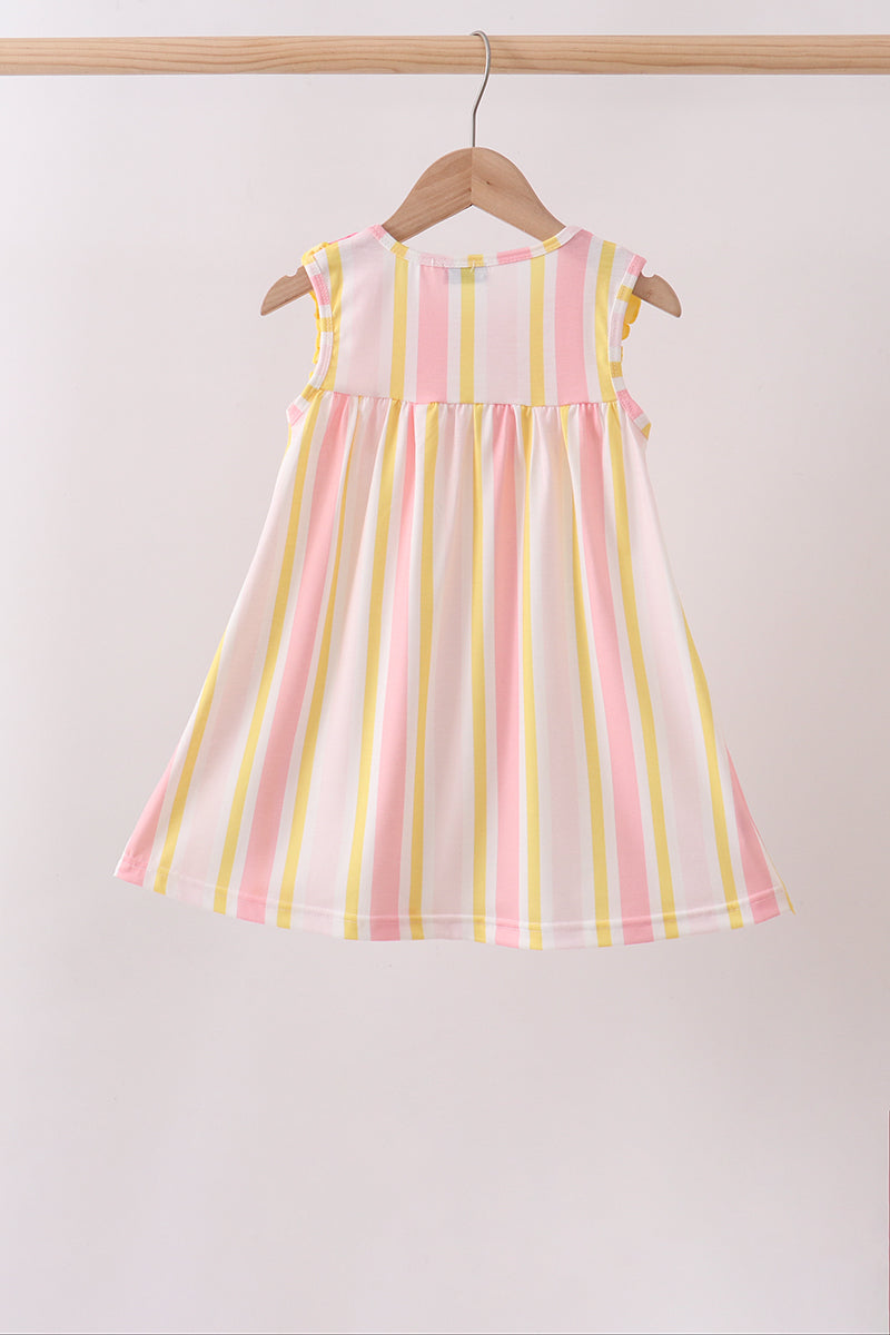 You're my sunshine embroidery Stripe Dress