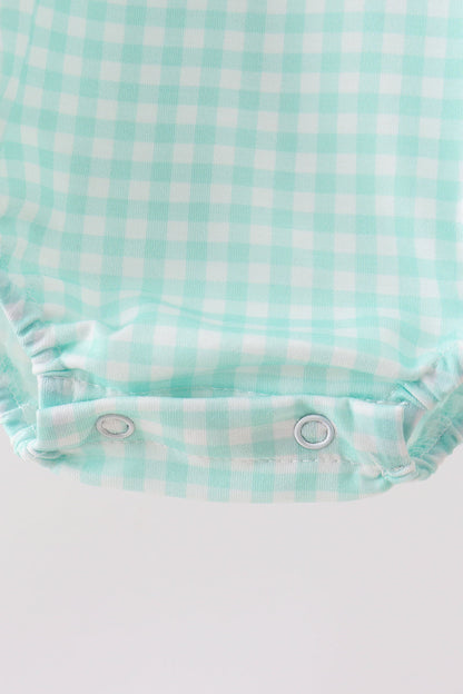Green Mallard Plaid Embroidered Bubble